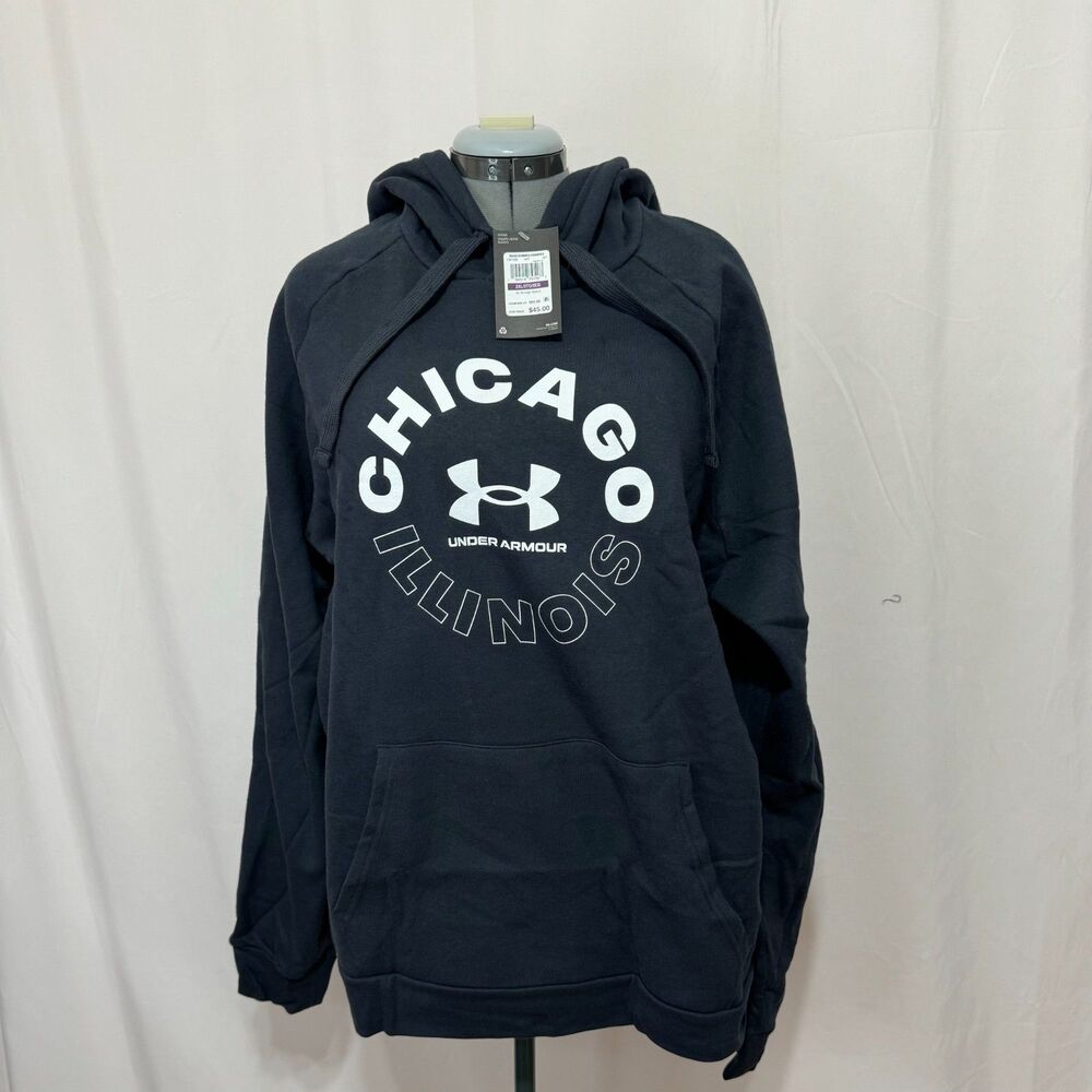 Under Armour NWT Sz XXL Black Chicago Hoodie - Picture 8 of 11